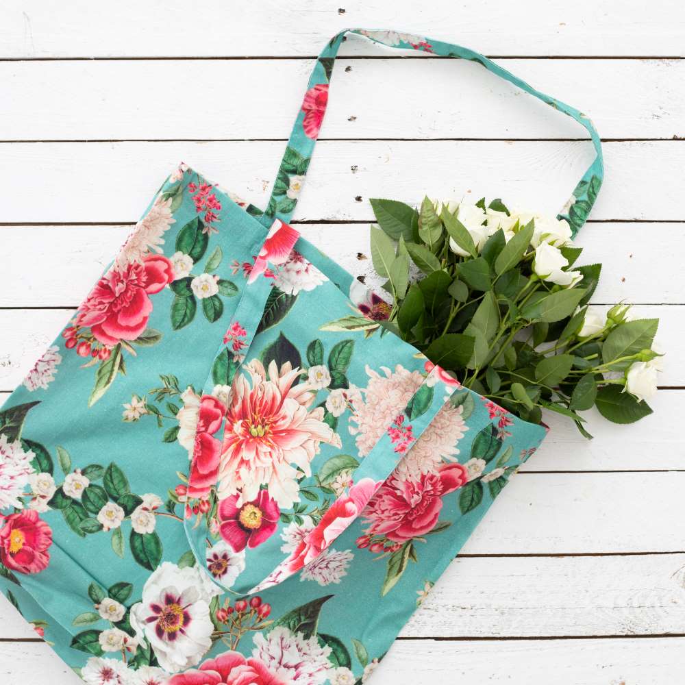 Fleur Tote Bag - Aqua