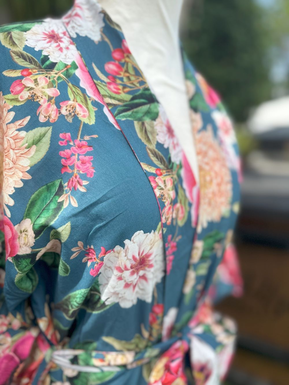 Fleur Kimono Robe Bluestone