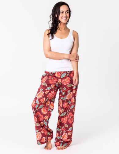 Lily Lounge Pants - Burgundy