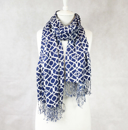 Mosaic Scarf - Navy