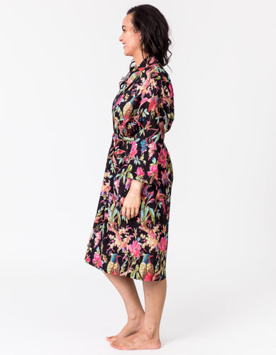 Paradise Black Kimono Robe
