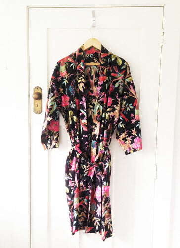 Paradise Black Kimono Robe