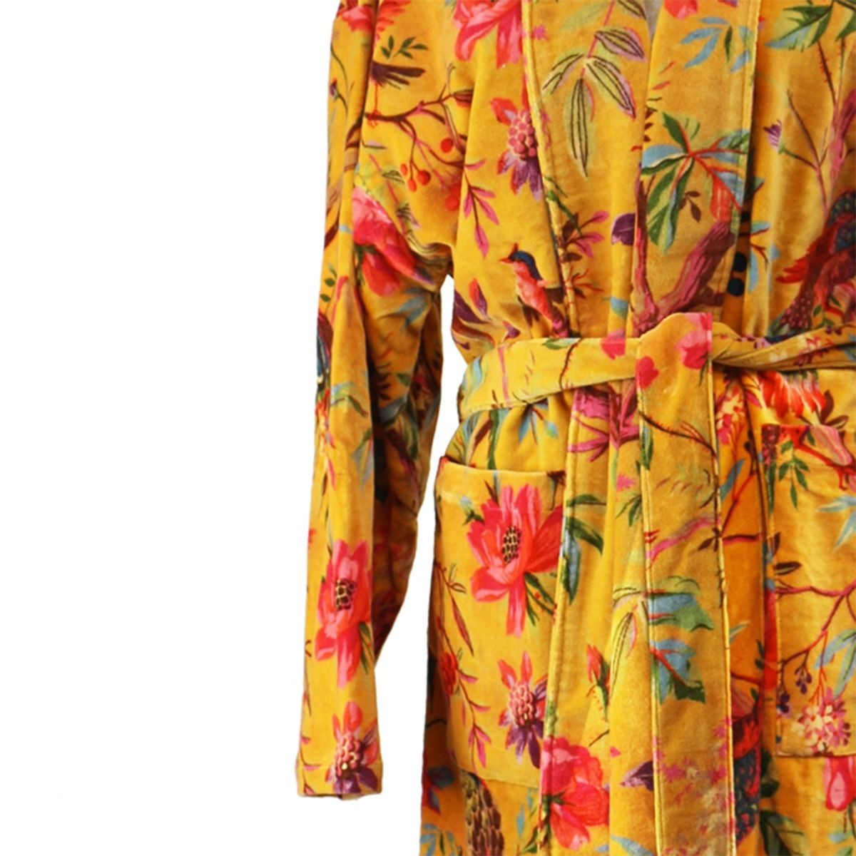 Paradise Gold Velvet Kimono Robe