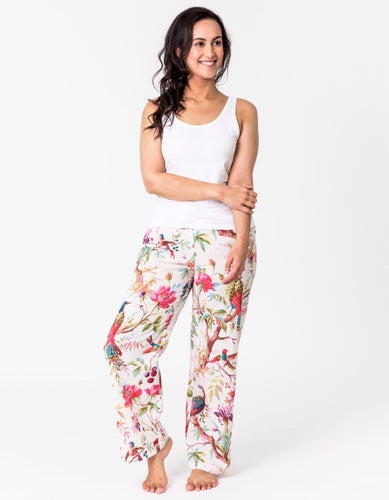 White Paradise Lounge Pants no pockets