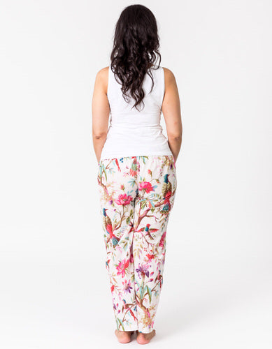 White Paradise Lounge Pants no pockets