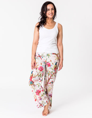 White Paradise Lounge Pants no pockets