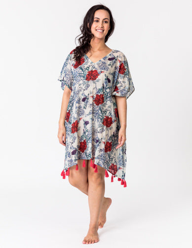 Peony Red Kaftan