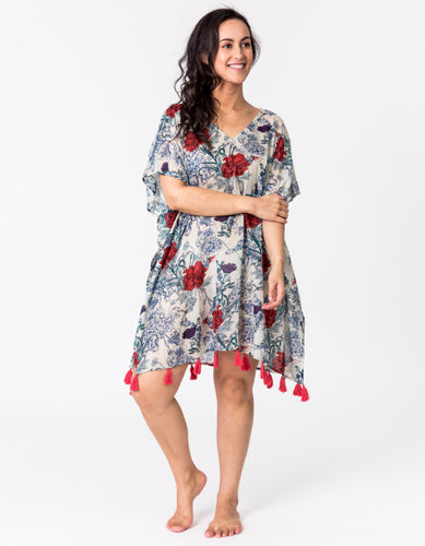 Peony Red Kaftan