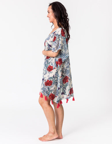 Peony Red Kaftan