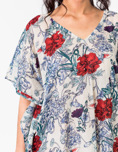 Peony Red Kaftan