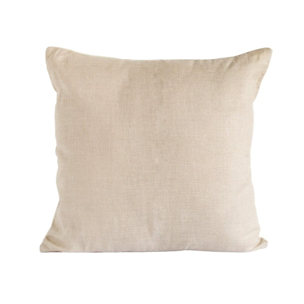White Velvet and Linen Cushion
