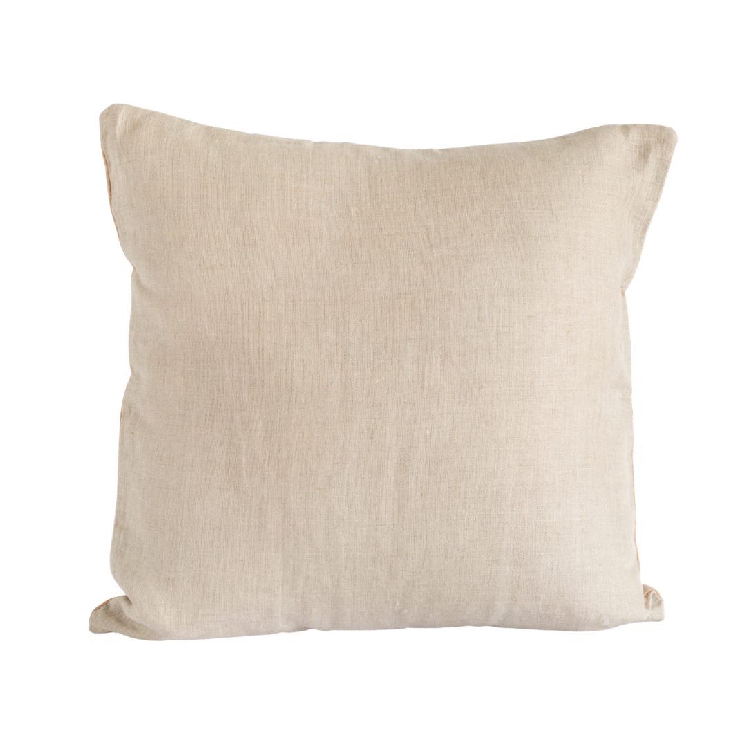 Sand Velvet and Linen Cushion