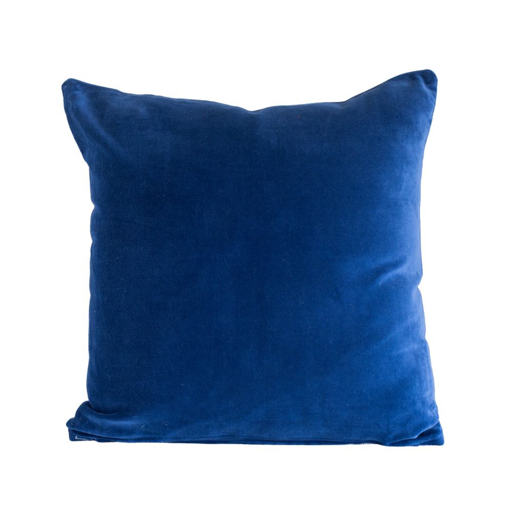 Indigo Velvet and Linen Cushion