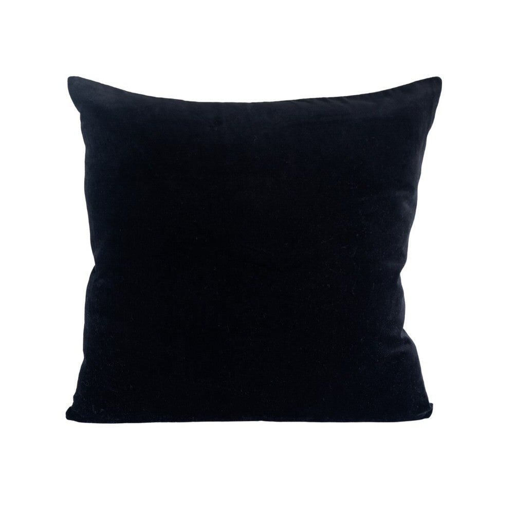 Black Velvet and Linen Cushion