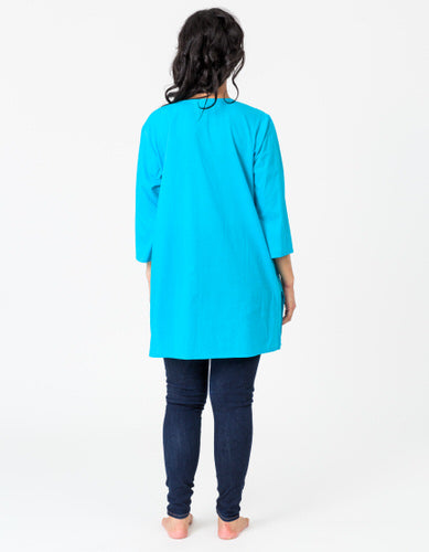 Pintuck Turquoise Tunic