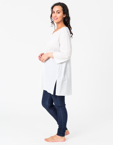Pintuck White Tunic