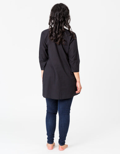 Pintuck Black Tunic