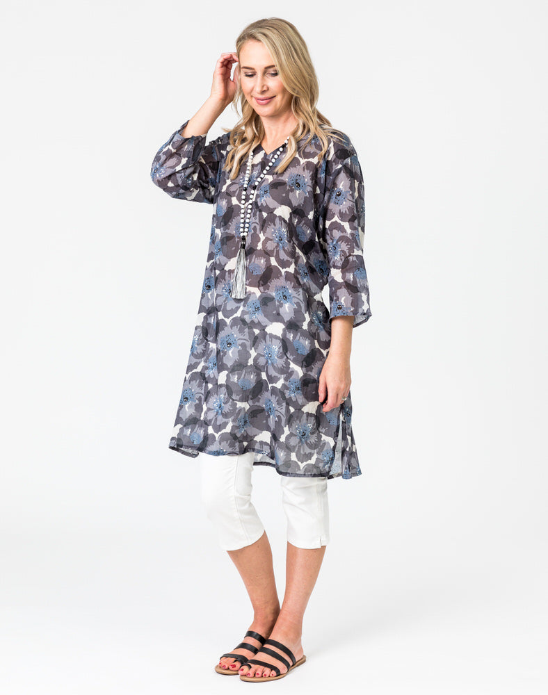 Poppy Charcoal Tunic