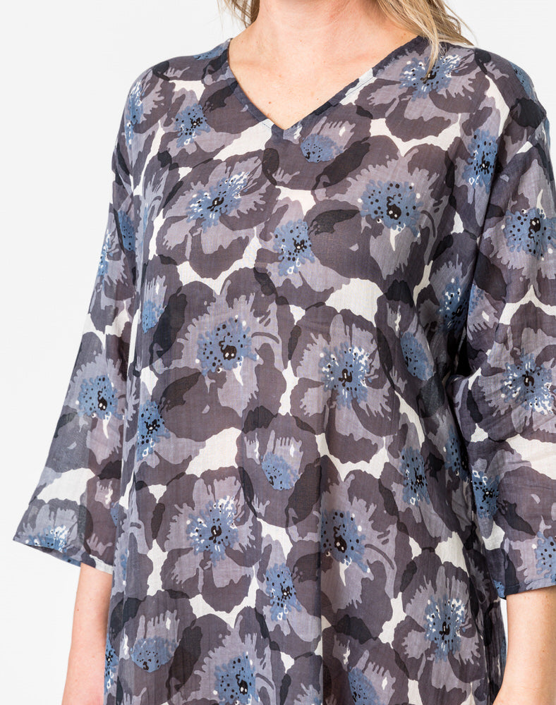 Poppy Charcoal Tunic
