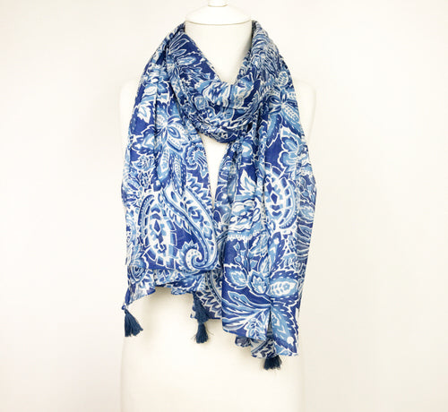 Paisley Scarf - Blue