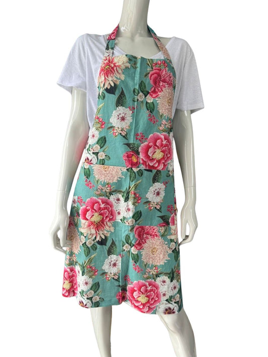 Fleur Apron - Aqua