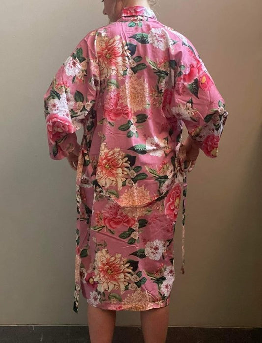 Fleur Kimono Robe Pink