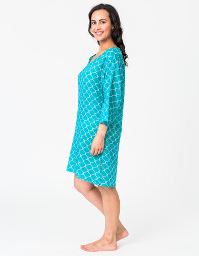 Lattice Turquoise Tunic