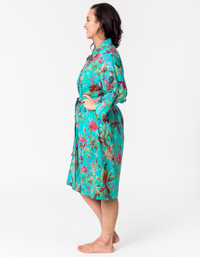 Paradise Aqua Kimono Robe