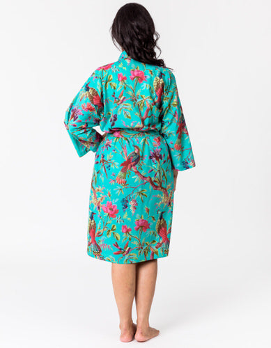 Paradise Aqua Kimono Robe