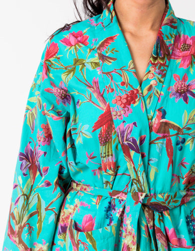 Paradise Aqua Kimono Robe