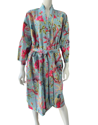 Paradise Sky Blue Kimono Robe
