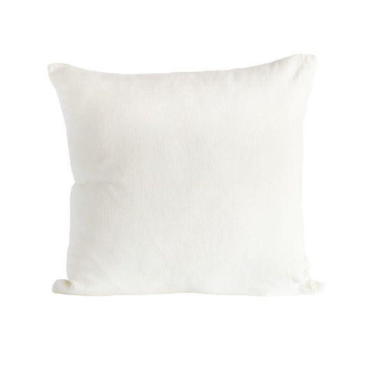 White Velvet and Linen Cushion Cover