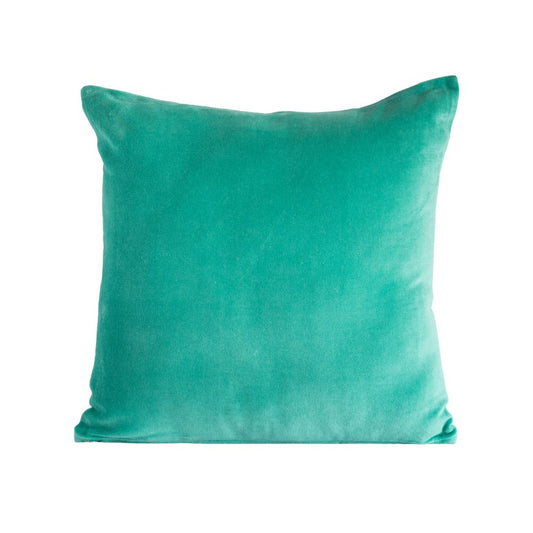 Aqua Velvet and Linen Cushion Cover