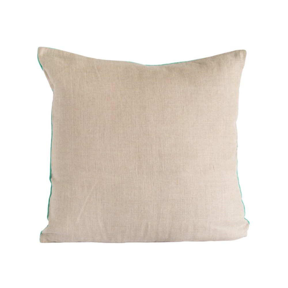 Aqua Velvet and Linen Cushion Cover