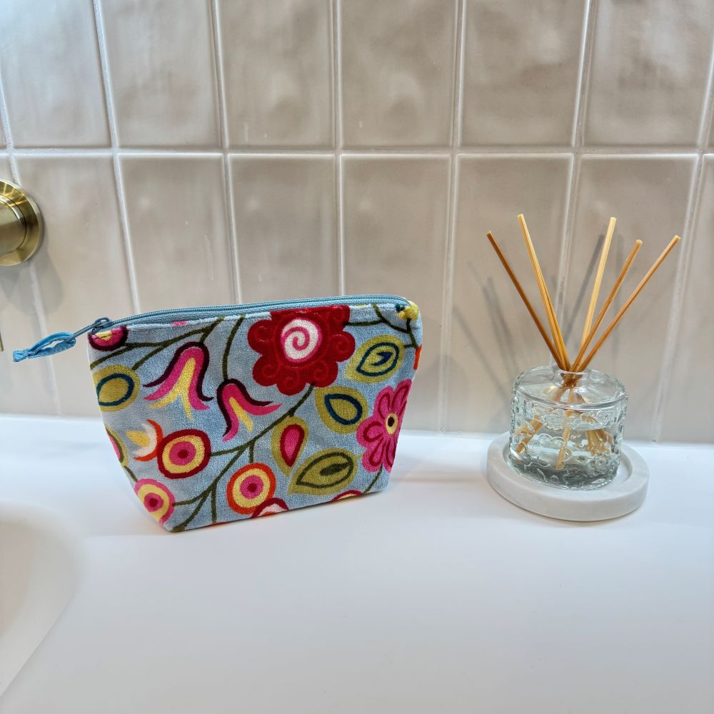 Rosa Cosmetic Bag - Blue
